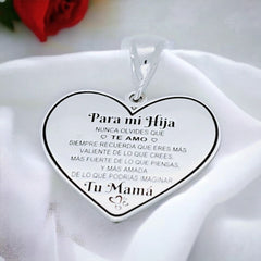 DIJE CORAZÓN PLATA HIJA/MAMÁ